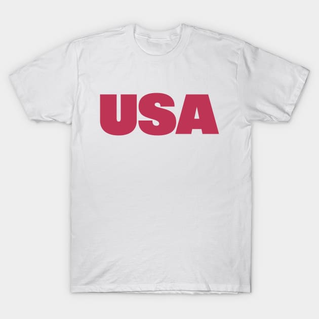 USA Viva Magenta Typography T-Shirt by ellenhenryart